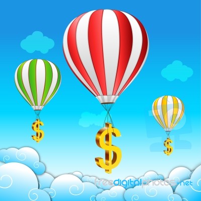 Air Balloon With Dollar Stock Image