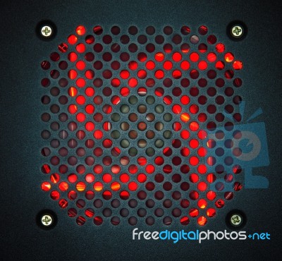 Air Blower Port In Cpu Case With Red Led Light Use For Multipurp… Stock Photo