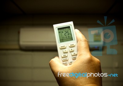 Air Conditioner Remote Control Stock Photo