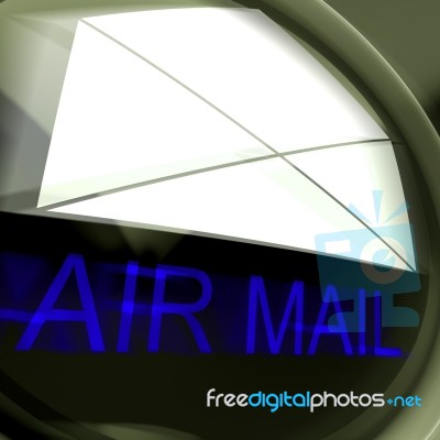 Air Mail Postage Shows International Delivery By Airplane Stock Image