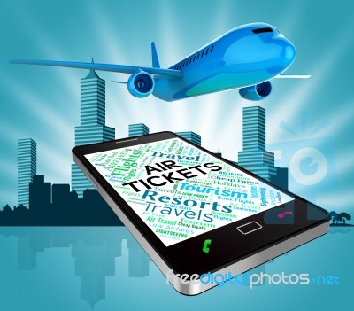 Air Tickets Represents Purchases Buy And Commerce 3d Rendering Stock Image