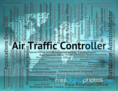 Air Traffic Controller Shows Atc Occupation And Work Stock Image