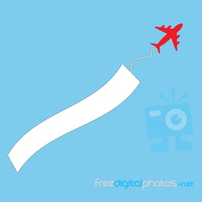 Airplane And Banner  Stock Image