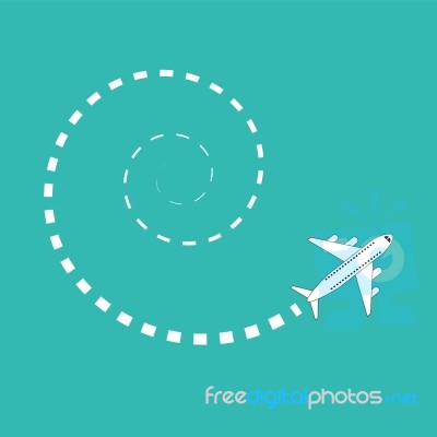 Airplane Fly Circle  Stock Image