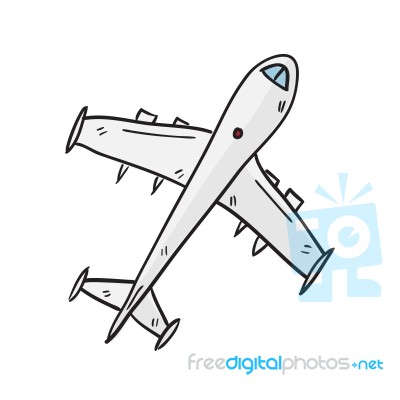 Airplane Hand Drawn  Illustration Stock Image