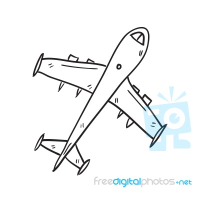 Airplane Hand Drawn  Illustration Stock Image