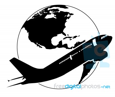 Airplane Travel Around The World Stock Image