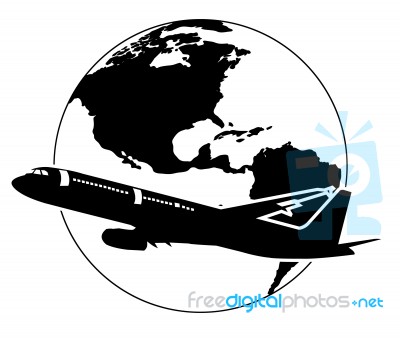 Airplane Travel Around The World Stock Image