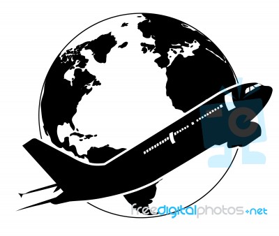 Airplane Travel Around The World Stock Image