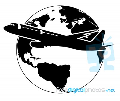 Airplane Travel Around The World Stock Image