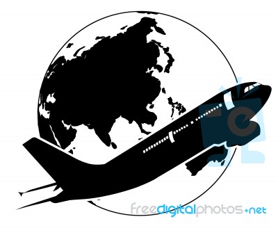 Airplane Travel Around The World Stock Image