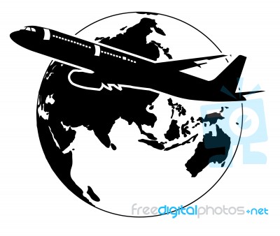 Airplane Travel Around The World Stock Image