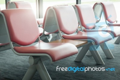 Airport Seats Available In Waiting Area Stock Photo