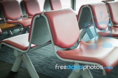 Airport Seats Available In Waiting Area Stock Photo