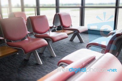 Airport Seats Available In Waiting Area Stock Photo