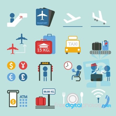 Airport - Travel Icons Design Stock Image