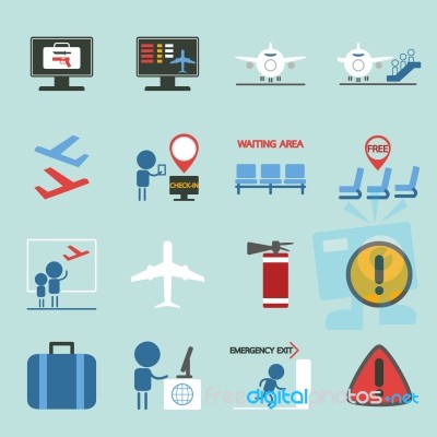 Airport - Travel Icons Design Set Stock Image