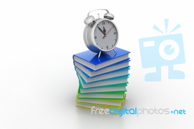 Alarm Clock On Books Stock Image