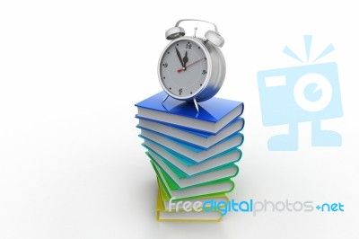 Alarm Clock On Books Stock Image