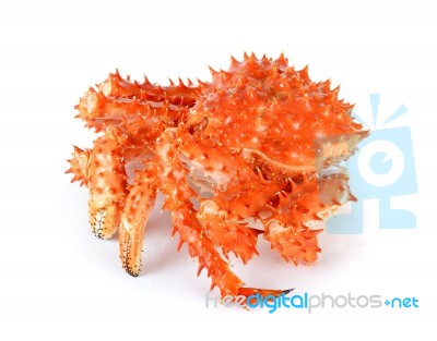 Alaskan King Crab In Isolated White Background Stock Photo