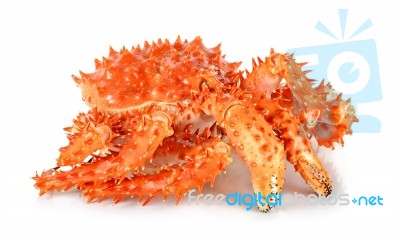 Alaskan King Crab In Isolated White Background Stock Photo