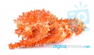 Alaskan King Crab In Isolated White Background Stock Photo