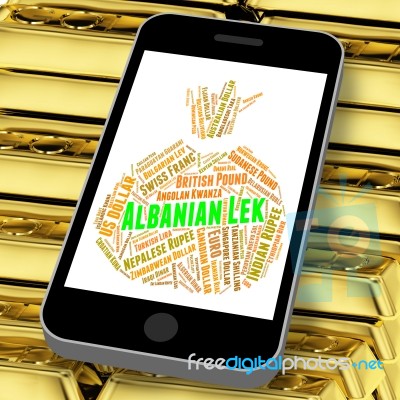 Albanian Lek Represents Foreign Currency And Currencies Stock Image