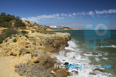 Albufeira Coastline Stock Photo