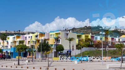 Albufeira, Southern Algarve/portugal - March 10 : Colourful Buil… Stock Photo