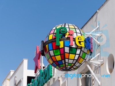 Albufeira, Southern Algarve/portugal - March 10 : Colourful Stre… Stock Photo