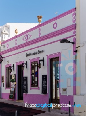 Albufeira, Southern Algarve/portugal - March 10 : View Of A Pink… Stock Photo