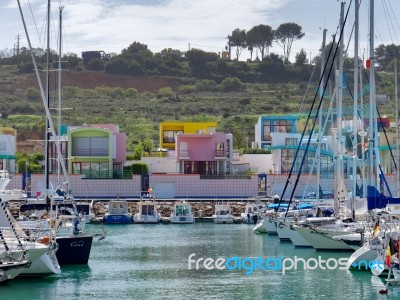 Albufeira, Southern Algarve/portugal - March 10 : View Of Colour… Stock Photo