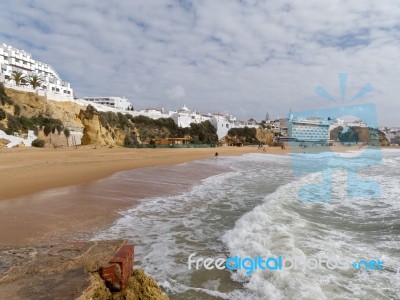 Albufeira, Southern Algarve/portugal - March 10 : View Of The Be… Stock Photo