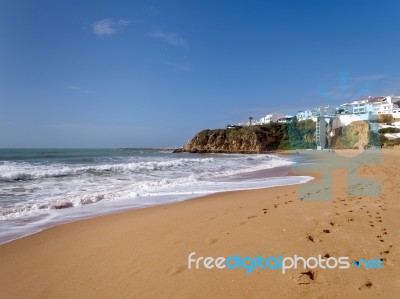 Albufeira, Southern Algarve/portugal - March 10 : View Of The Be… Stock Photo