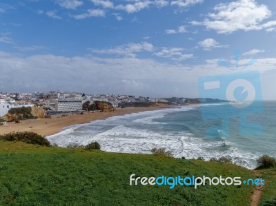 Albufeira, Southern Algarve/portugal - March 10 : View Of The Be… Stock Photo