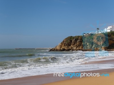 Albufeira, Southern Algarve/portugal - March 10 : View Of The Be… Stock Photo