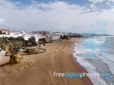 Albufeira, Southern Algarve/portugal - March 10 : View Of The Be… Stock Photo