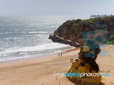 Albufeira, Southern Algarve/portugal - March 10 : View Of The Be… Stock Photo