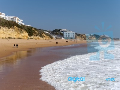 Albufeira, Southern Algarve/portugal - March 10 : View Of The Be… Stock Photo