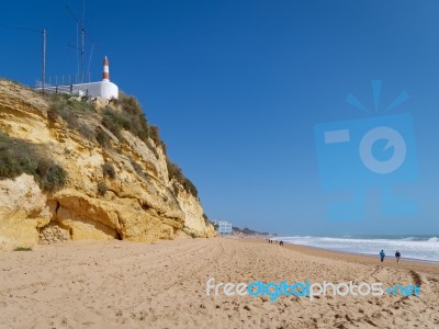 Albufeira, Southern Algarve/portugal - March 10 : View Of The Be… Stock Photo