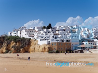 Albufeira, Southern Algarve/portugal - March 10 : View Of The Be… Stock Photo