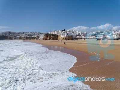 Albufeira, Southern Algarve/portugal - March 10 : View Of The Be… Stock Photo