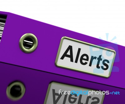 Alerts File Represents Paperwork Folder And Organization Stock Image