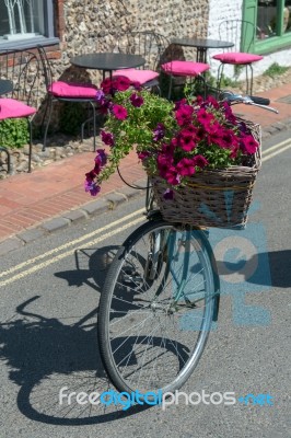 Alfriston, Sussex/uk - July 23 : View Of An Old Bicycle With A B… Stock Photo