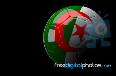 Algeria Soccer Ball Isolated Dark Background Stock Image