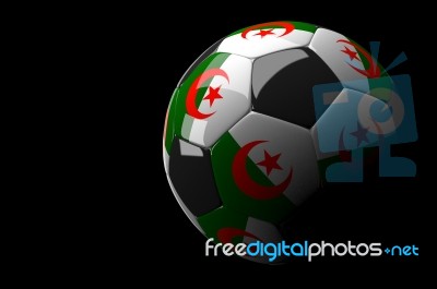 Algeria Soccer Ball Isolated Dark Background Stock Image