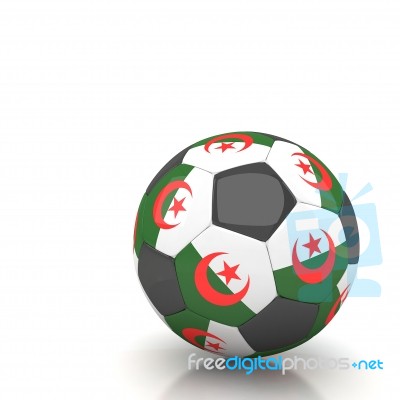 Algeria Soccer Ball Isolated White Background Stock Image