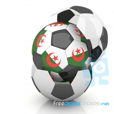 Algeria Soccer Ball Isolated White Background Stock Image