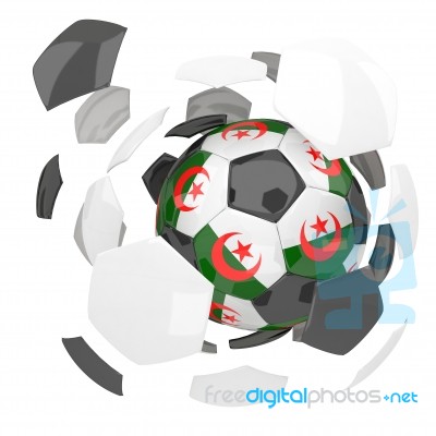 Algeria Soccer Ball Isolated White Background Stock Image