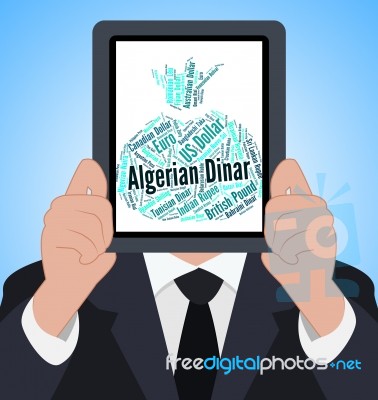 Algerian Dinar Indicates Currency Exchange And Coinage Stock Image